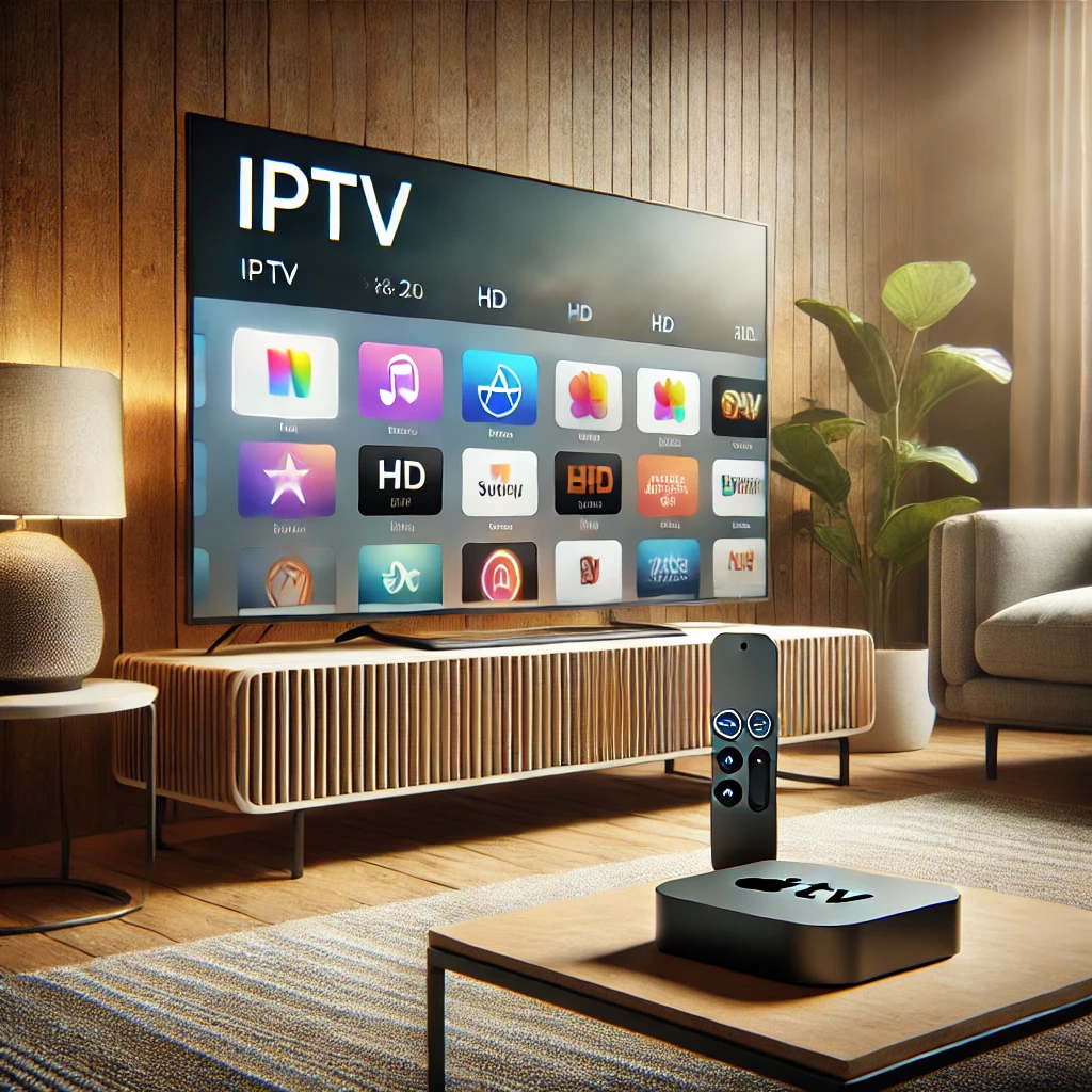 Apple TV mit IPTV Streaming Oberfläche – bester IPTV Anbieter 2025 für Apple TV